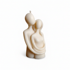 Couple hugging figurine soy candle - white background studio shot - Just Natural Purity