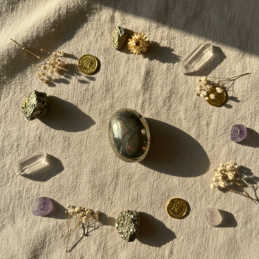 Pyrite Palm Stone