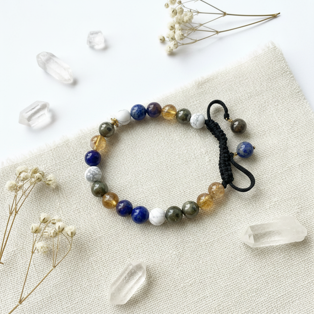 Clarity, Growth, Money & Authority Crystal Bracelet - Thread Bracelet