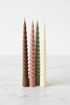 Spiral Twist Taper Candle ( 4 Pcs)