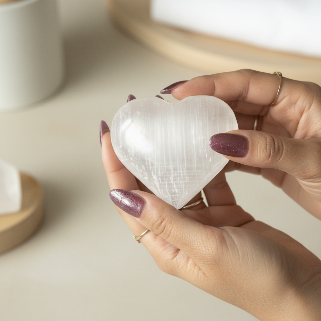 Selenite Puffy Heart (HQ)