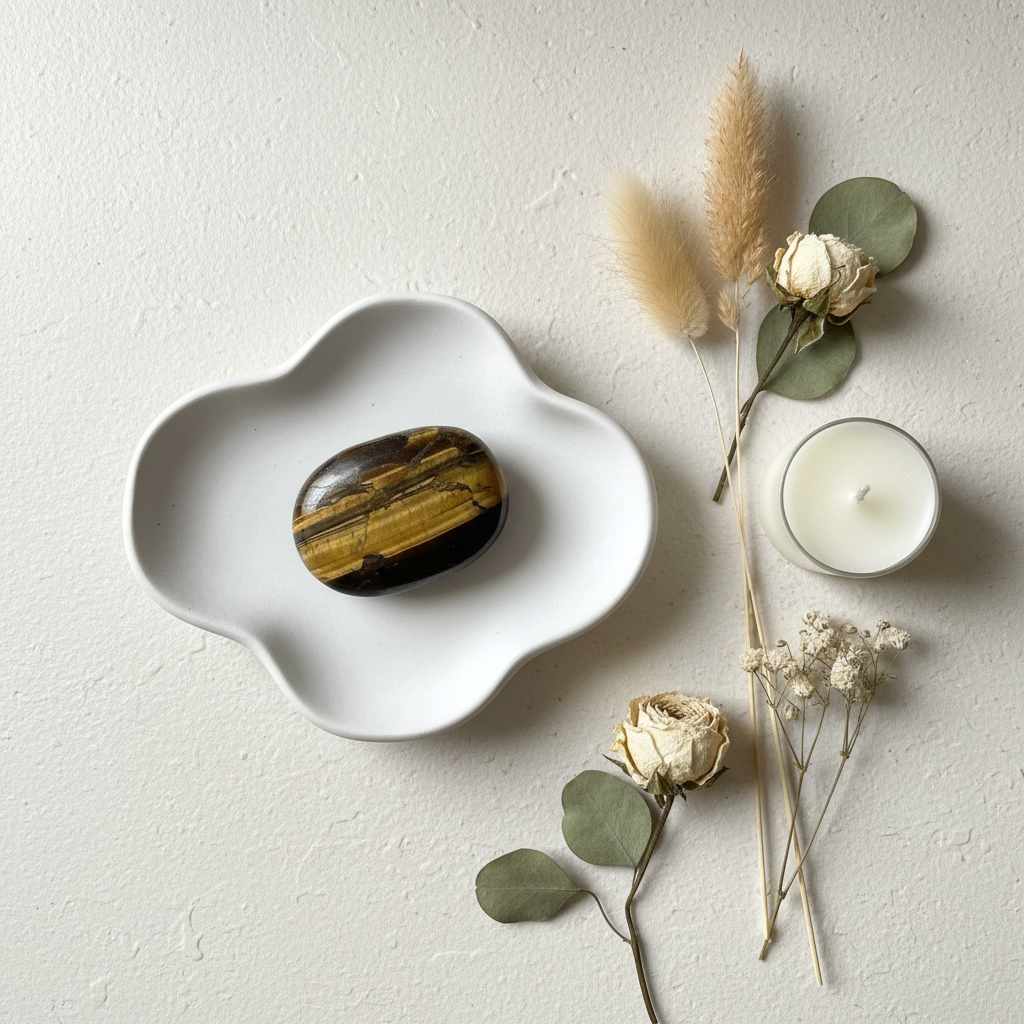 Tiger's Eye Palm Stone ( Confidence and leadership)