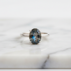 Labradorite Crystal Ring — Adjustable