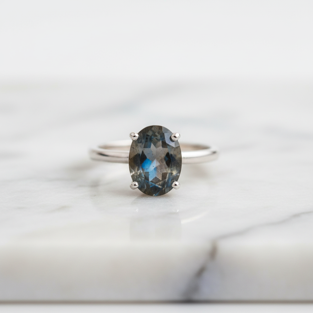 Labradorite Crystal Ring — Adjustable
