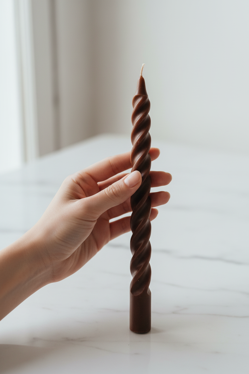Spiral Twist Taper Candle ( 4 Pcs)