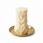 Geometric faceted aesthetic soy candle - white background studio shot - Just Natural Purity
