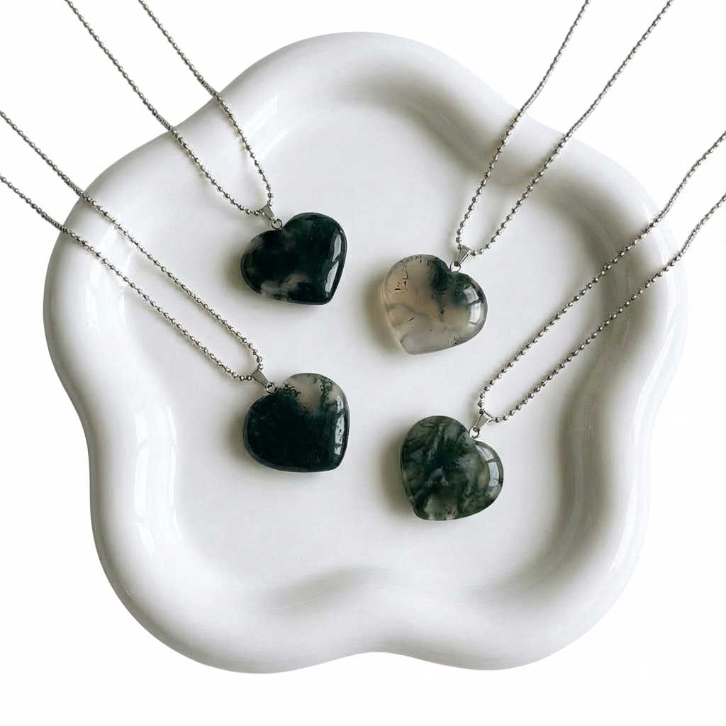 Moss Agate Pendant & chain