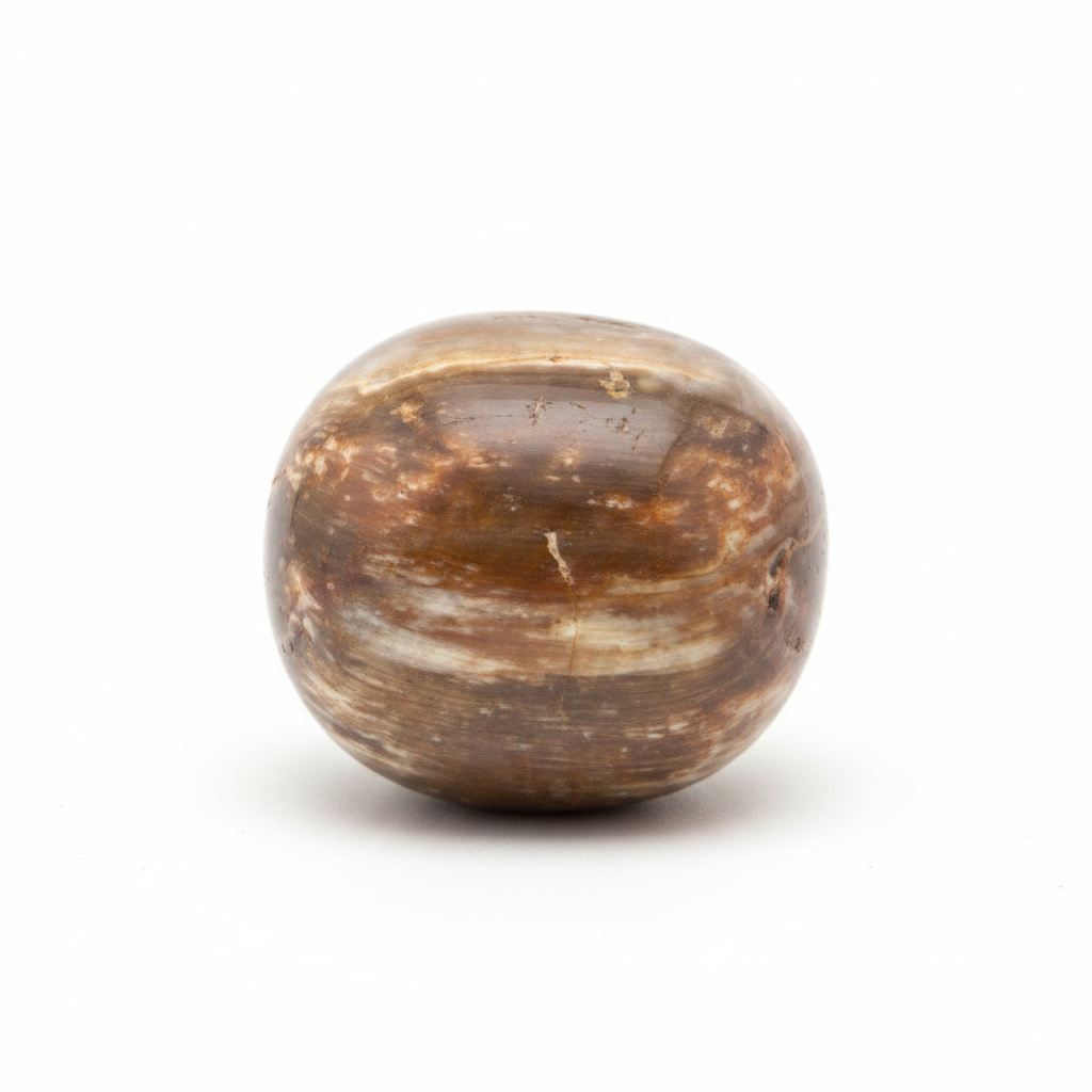 Petrified Wood Palm Stone White Background