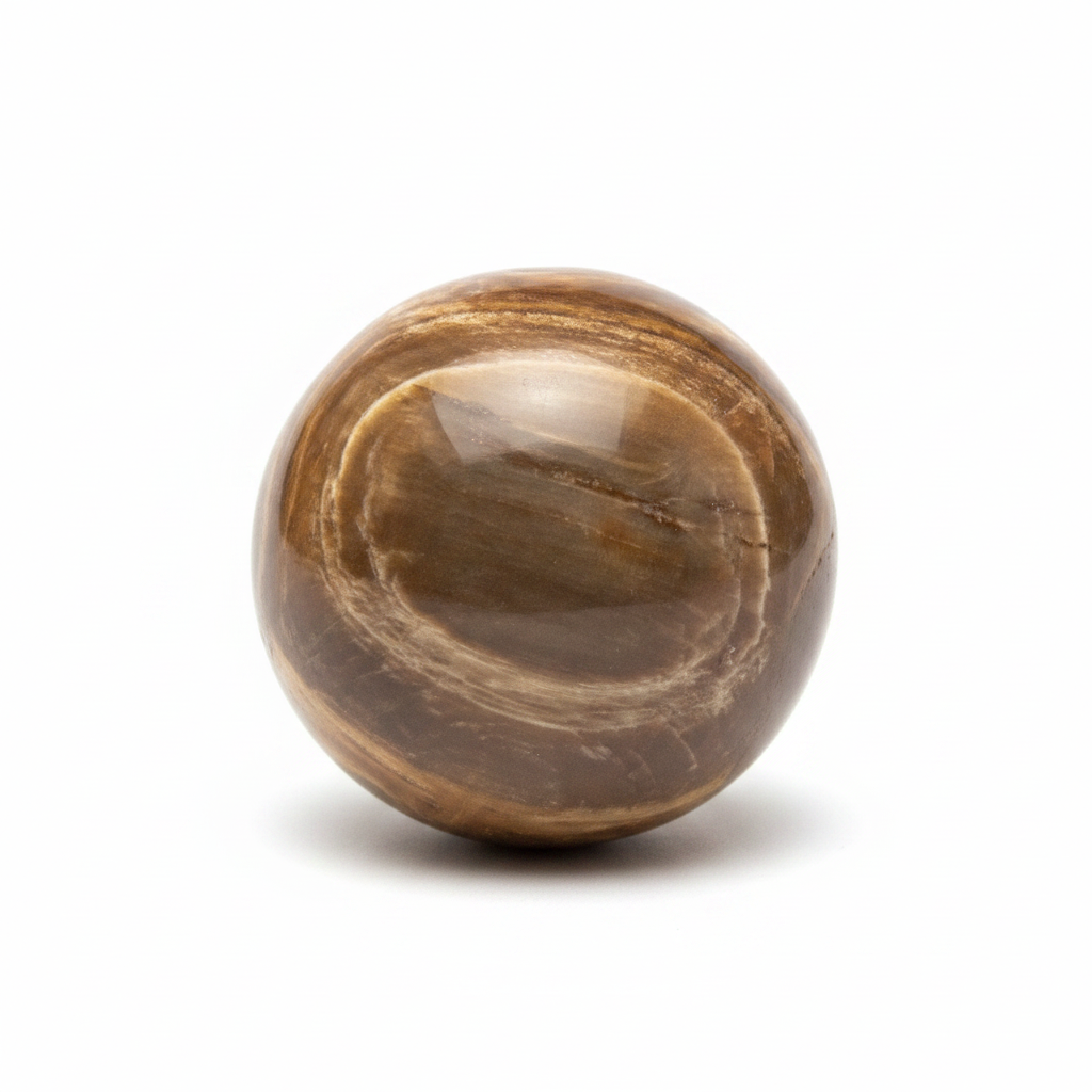 Petrified Wood Sphere White Background