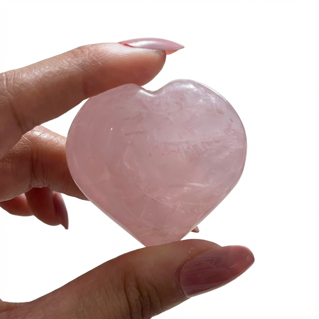 Rose Quartz Heart Stone ( 40 - 60 Gms)