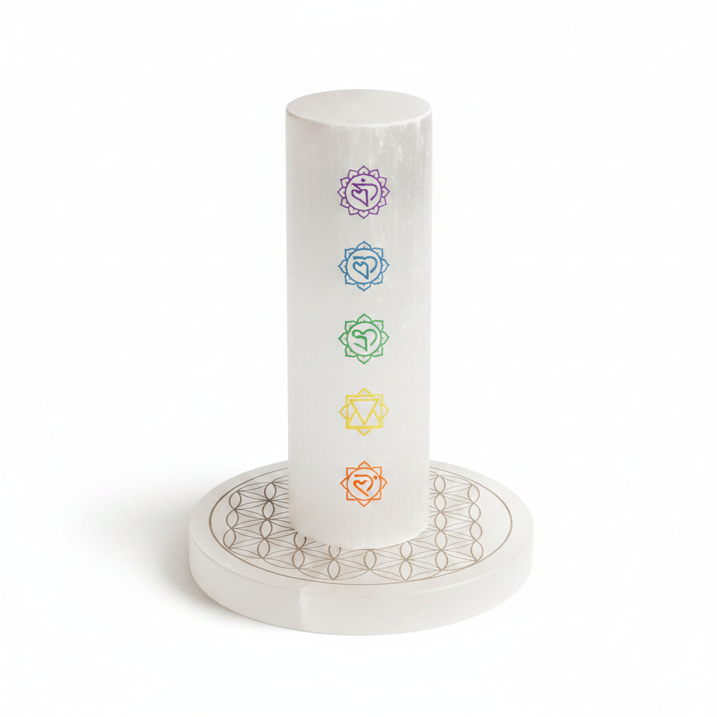 Selenite Chakra Pillar