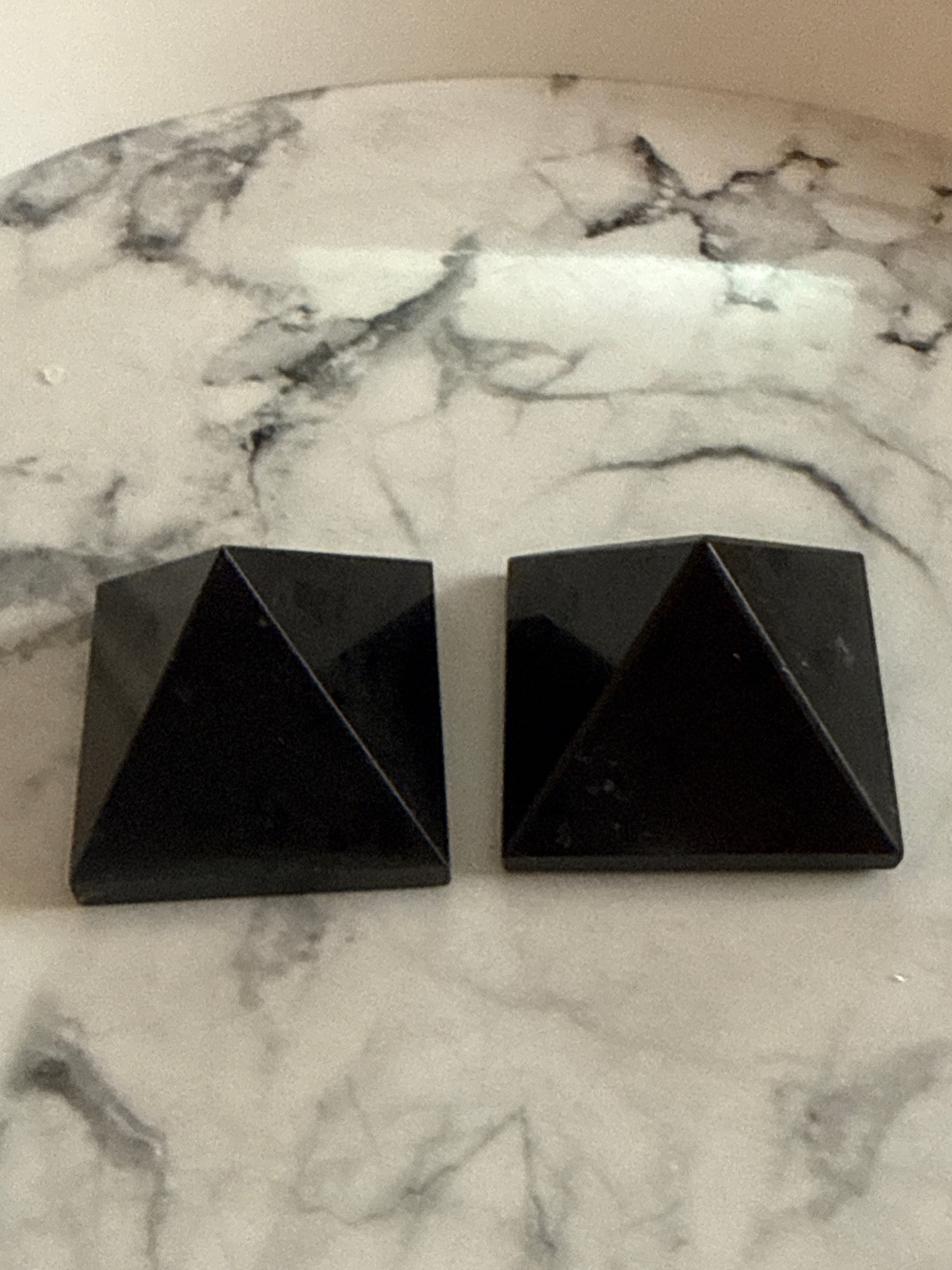 Black Tourmaline Pyramid — Protection & Grounding