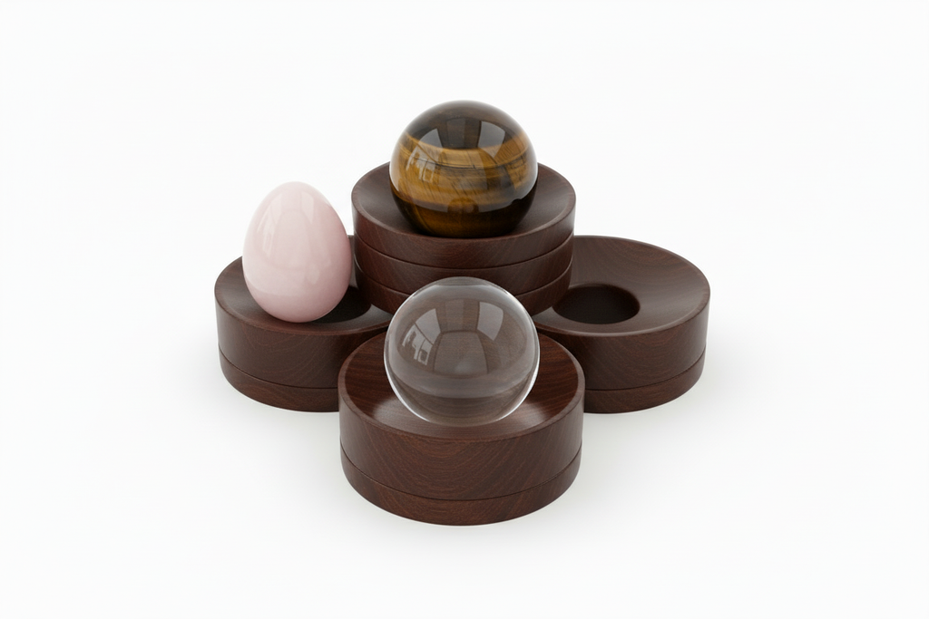 Wooden Stands with Crystals